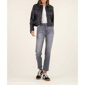 Kut from the Kloth Julia Coated Crop Jacket Size LARGELARGE / Black